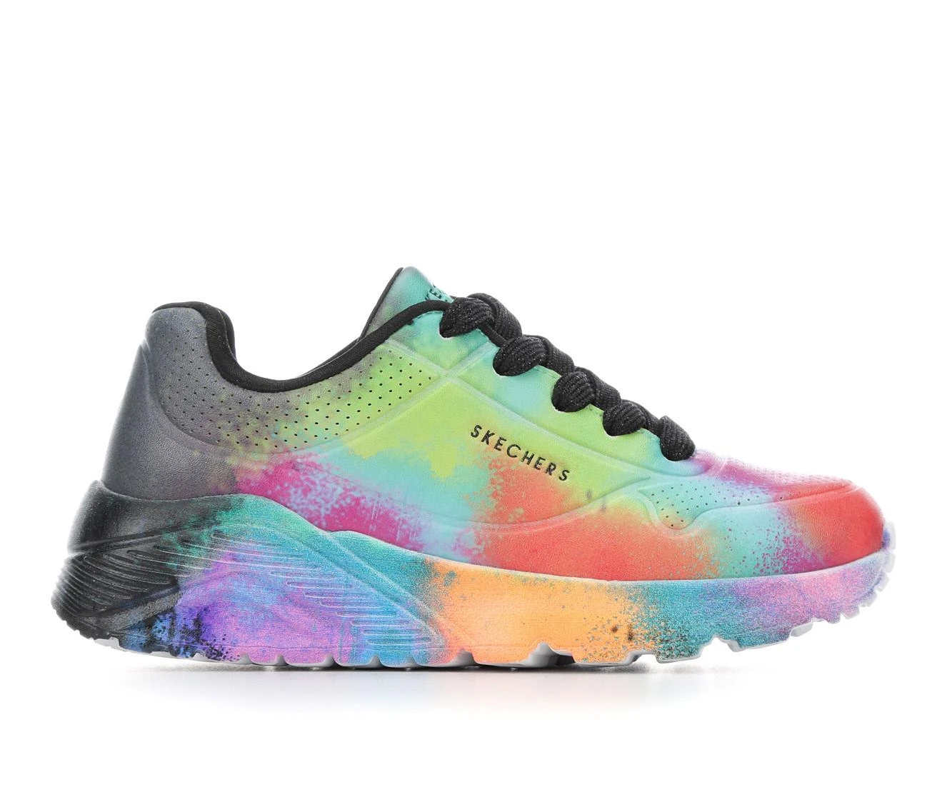 Girls' Skechers Little Kid & Big Kid Uno Lite Splatter Wedge Sneakers 2 Girls' Skechers Little Kid & Big Kid Uno Lite Splatter Wedge Sneakers - Image 2