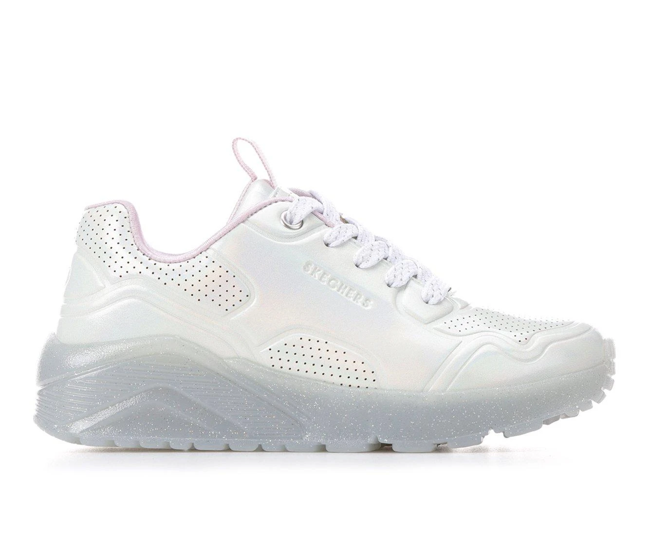 Girls' Skechers Little Kid & Big Kid Uno Ice Prism Luxe Wedge Sneakers 2 Girls' Skechers Little Kid & Big Kid Uno Ice Prism Luxe Wedge Sneakers - Image 2