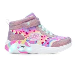 Alternative view of Girls' Skechers Little Kid & Big Kid Unicorn Dreams Light-Up High-Top Sneakers