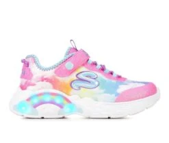 Alternative view of Girls' Skechers Little Kid Rainbow Racer Light-Up Wedge Sneakers