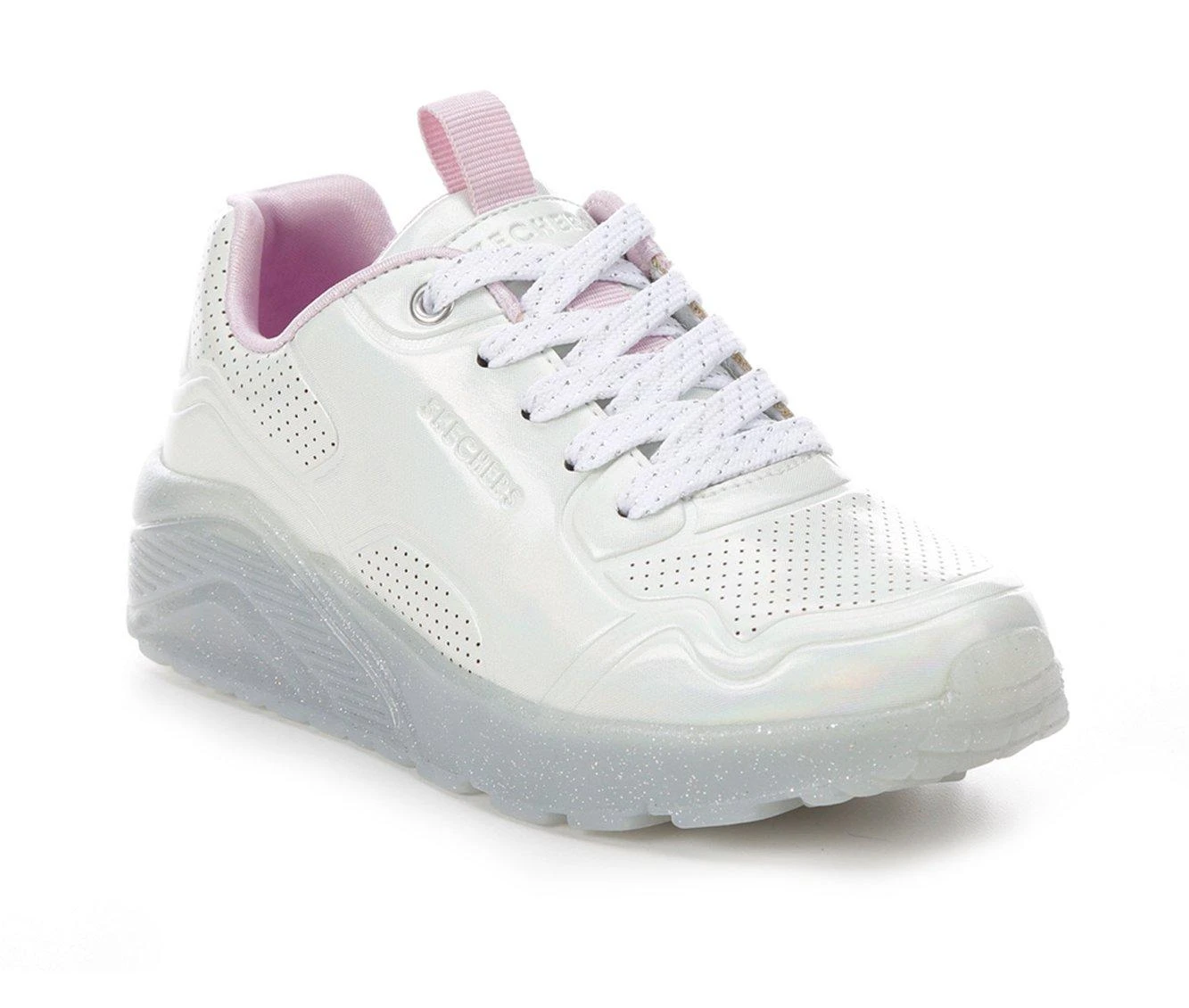 Girls' Skechers Little Kid & Big Kid Uno Ice Prism Luxe Wedge Sneakers 3 Girls' Skechers Little Kid & Big Kid Uno Ice Prism Luxe Wedge Sneakers - Image 3